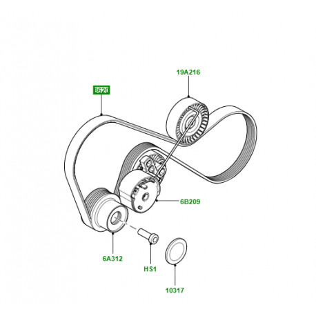 Land rover courroie trapezoidale Freelander 2 (LR003570)