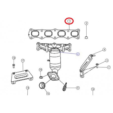 Mopar JOINT DE COLLECTEUR ECHAPPEMENT (1555A185)