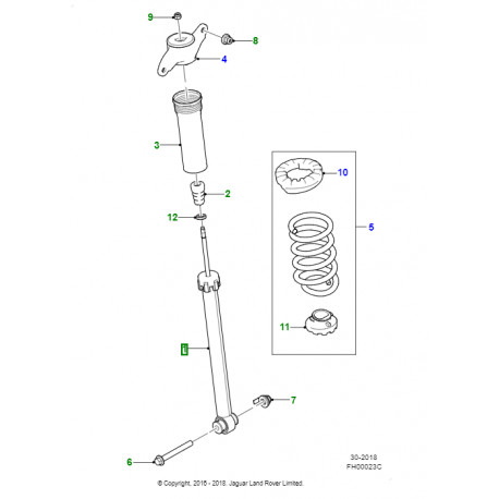 Jaguar amortisseur de suspension arriere XE (T4N7350)