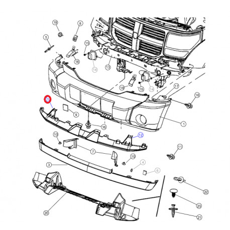 Mopar absorbeur (68003841AA)