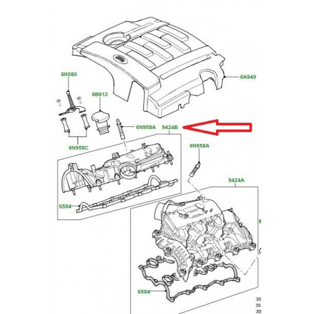 Land rover collecteur admission droit Range Sport et Discovery 5 et velar (LR166340)