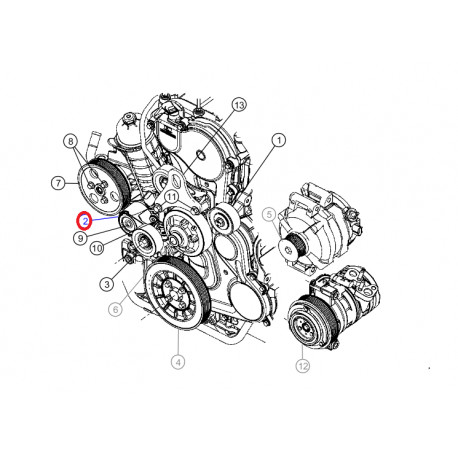 Mopar tendeur de courroie (68045505AA)