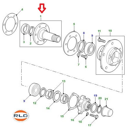 Land rover fusee avant Defender 90, 110, 130 (FRC4320)