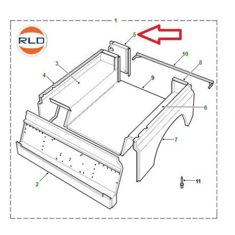 Land rover tole arriere droite DEFENDER (STC1854)