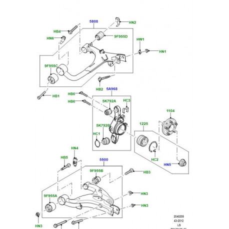 Land rover silentbloc bras supension Discovery 3 (LR051621)