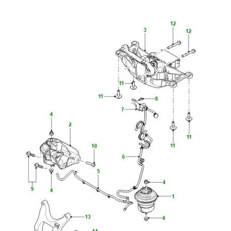 Jaguar support moteur,  support de montage de boîte de vitesses arrière XF X250 (C2Z28466)