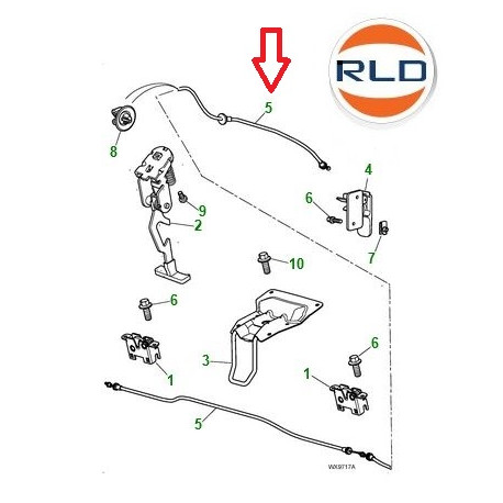 Jaguar cable ouverture capot X-Type et XK8 (C2S44933)