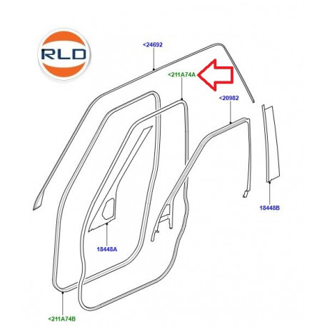 Land rover Joint de porte avant sur porte (LR026448)