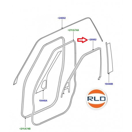 Land rover joint de porte avant gauche Range Sport (EJN000110)