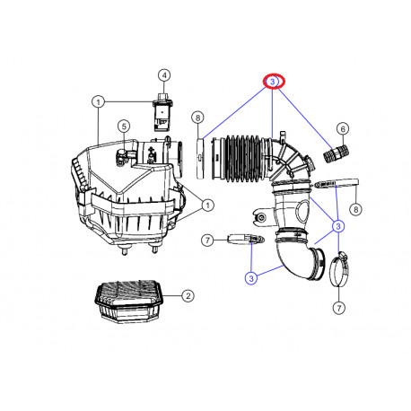 Mopar durite epurateur air Wrangler JK (04721136AH)