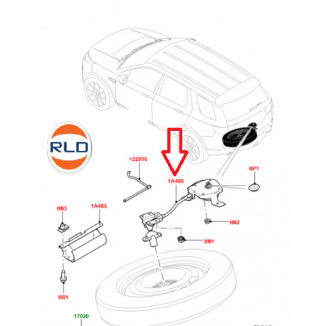 Land rover TREUIL ROUE DE SECOURS (LR126240LR)