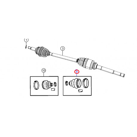 Mopar soufflet cardan interieur droit (68127823AA)