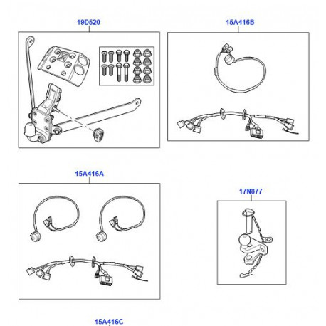 Land rover jeu dispositif attelage remorque Discovery 1,  3,  4 et Range L322,  Sport (LR070497)