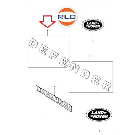 Land rover Logo DEFE capot Brunel (LR058429)