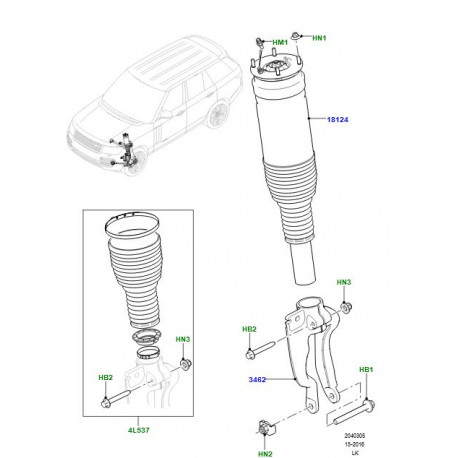 Land rover amortisseur avant gauche (LR102252)