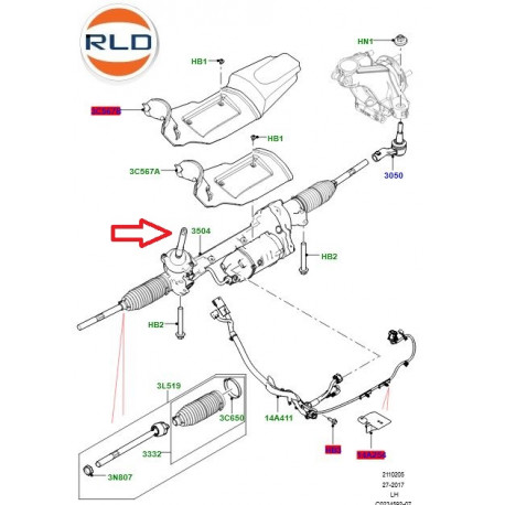Land rover CREMAILLERE DIRECTION (LR118268LR)