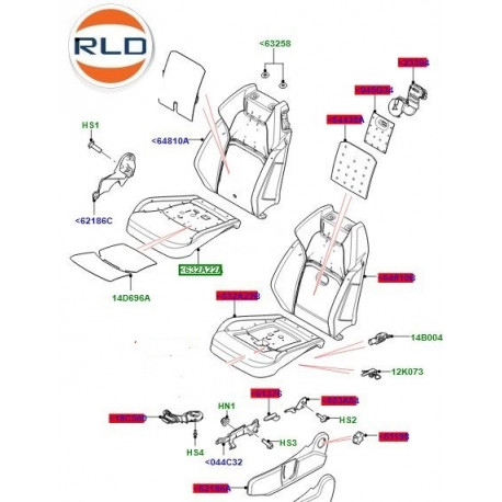 Land rover Mousse de dossier de siege avant gauche (LR083461)