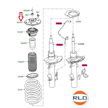 Land rover Coupelle superieur amortisseur avant (LR115224)