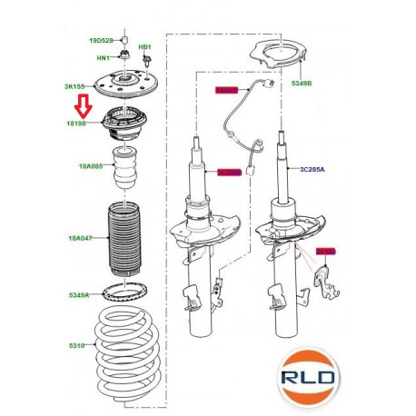 Land rover Silentbloc amortisseur avant EVOQUE (LR121039LR)