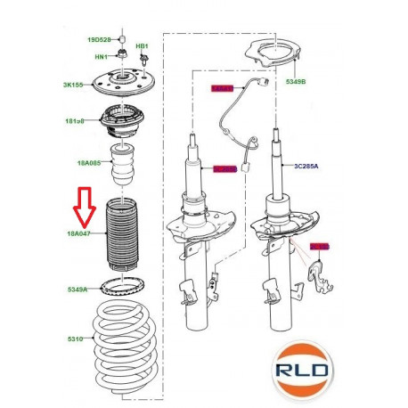 Land rover soufflet amortisseur Freelander 2 (LR073344)