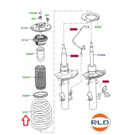 Land rover RESSORT SUSPENSION AVANT (LR114311)