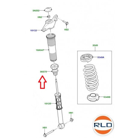 Land rover Tampon amortisseur arrière (LR114478LR)