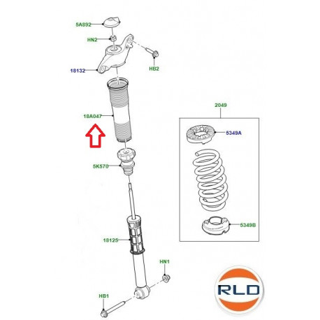 Land rover soufflet amortisseur arriere (LR061354)