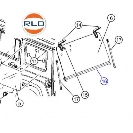 Crown joint inferieur devitre de hayon Wrangler JK (55397042AE)