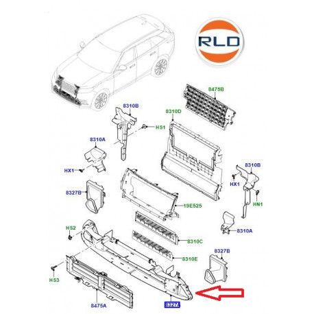 Land rover deflecteur-air-radiateur (LR092687)