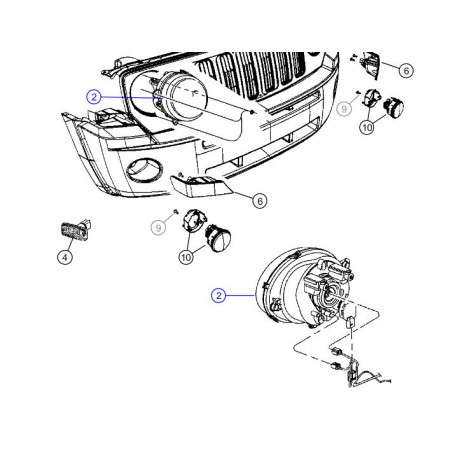 Mopar optique avant gauche Compass MK49 (5303875AE)