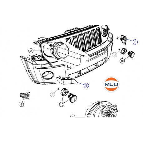 Mopar clignotant avant droit Compass MK49 (68000682AB)