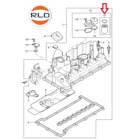 Land rover filtre reniflard turbo Freelander 1 et Range L322 (LLJ500010)