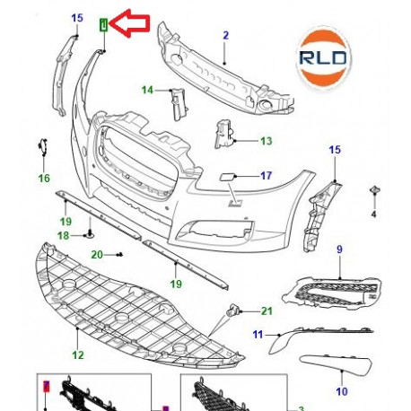 Jaguar Pare choc avant (C2Z16216XXX)