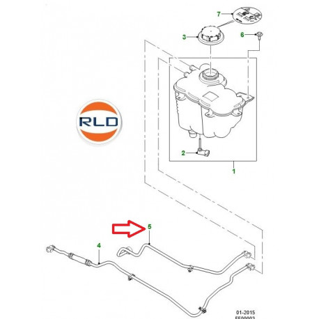 Jaguar Tuyau bocal de refroidissement (T2H46141)