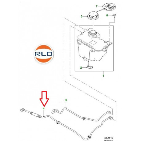 Jaguar Tuyau bocal de refroidissement (T2H1418)