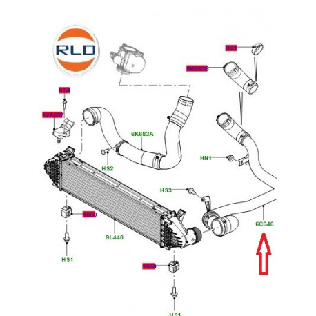 Land rover conduit d'air (LR009799)