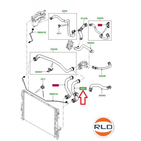 Land rover durite de radiateur Freelander 2 (LR006993)