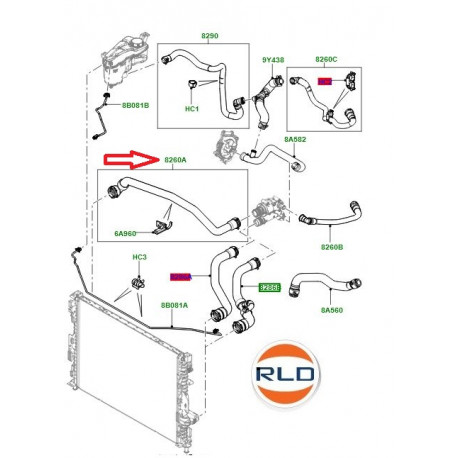 Land rover durite de radiateur Freelander 2 (LR006135)