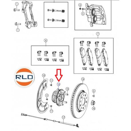 Mopar moyeu roue avant Gladiator (68272624AC)