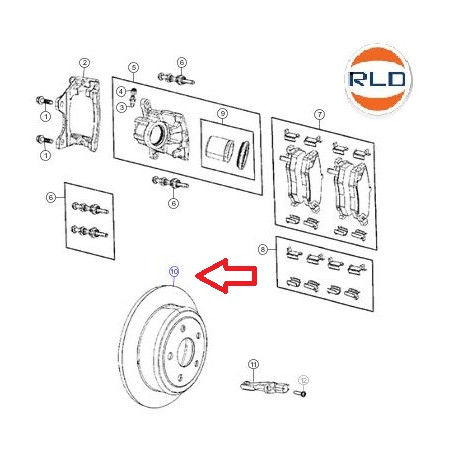 Mopar Disque de frein arriere Gladiator (68321343)