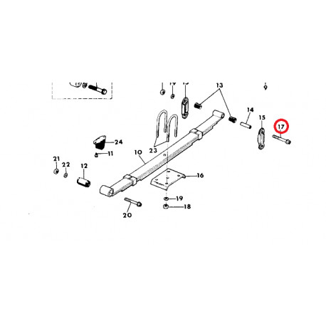 Mopar vis de montage lames de ressort arrieres Wrangler YJ (J4007547)