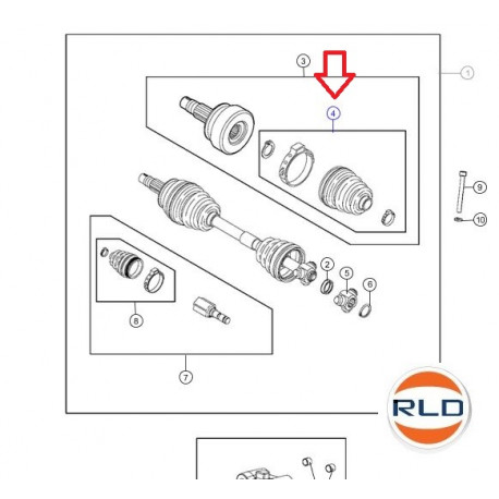 Mopar Soufflet de cardan cote roue Renegade (68463284AA)