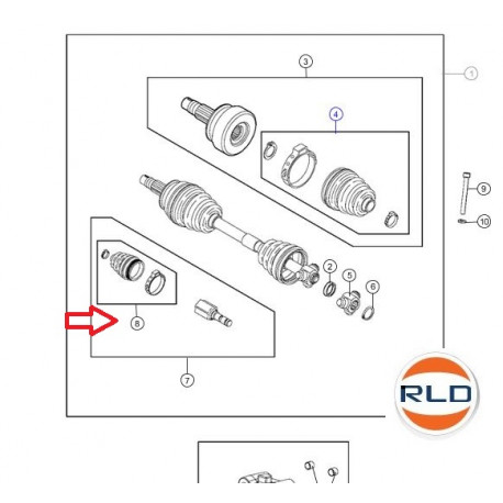 Mopar Soufflet de cardan interieur  Renegade (68263280AA)