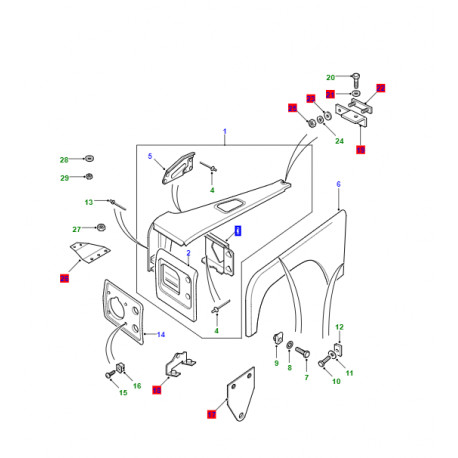 Land rover tole-support-phare droite (MTC2062)