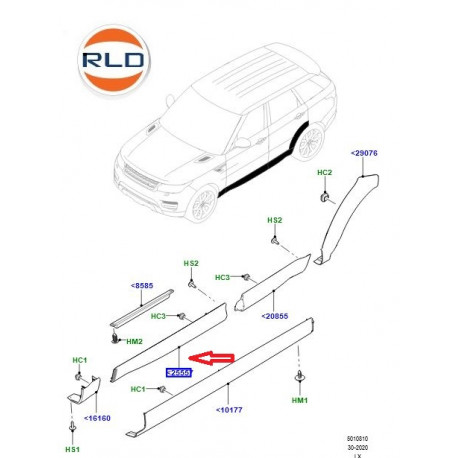 Land rover Moulure porte avant droite Range Sport (LR125987LR)