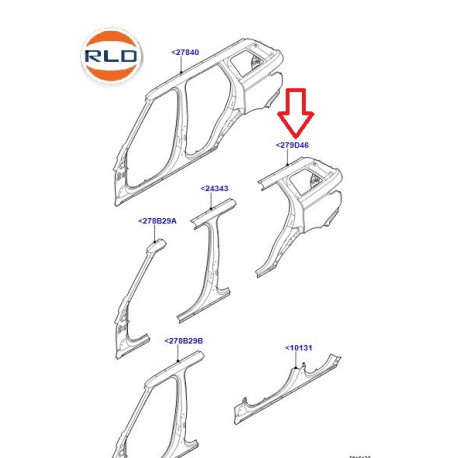 Land rover Aile arrière droite Range Sport (LR044372)