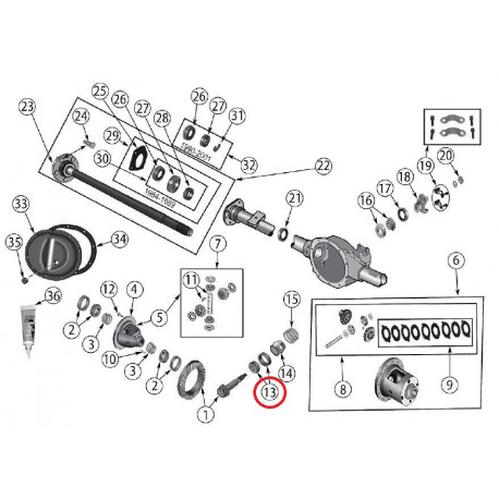 Mopar roulement Cherokee XJ,  Grand Cherokee WG,  WJ,  ZJ et Wrangler TJ,  YJ (05252507)