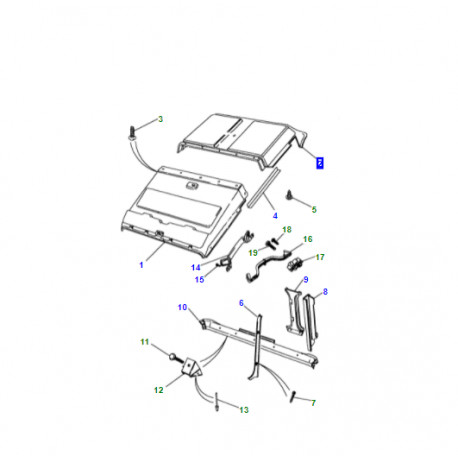 Land rover garnissage de pavillon arriere 130 (EDB000230LUH)