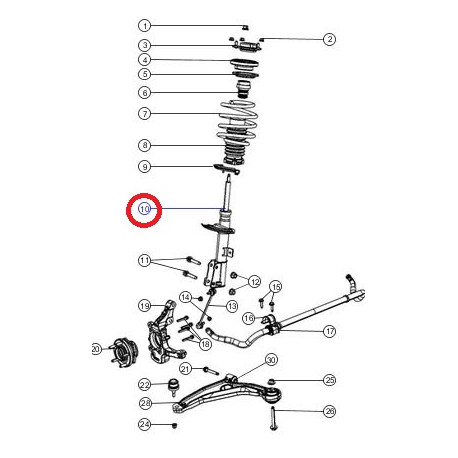 Mopar amortisseur avant droit (68026142AC)