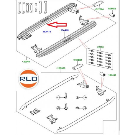 Land rover marchepied lateral droit  Range L405,  Sport (VPLGP0227)